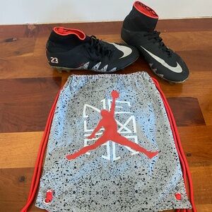 Air Jordan x Hypervenom Phinish NJR FG 'Black Metallic Silver' Size 11
